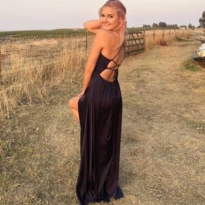 Elegant Navy Blue Maxi Dress